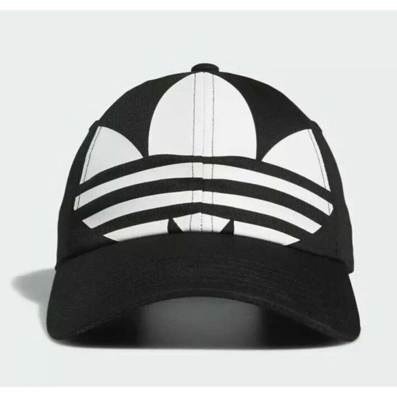 New ADIDAS Dad Hat Black White TREFOIL Logo Cap - Picture 2 of 7